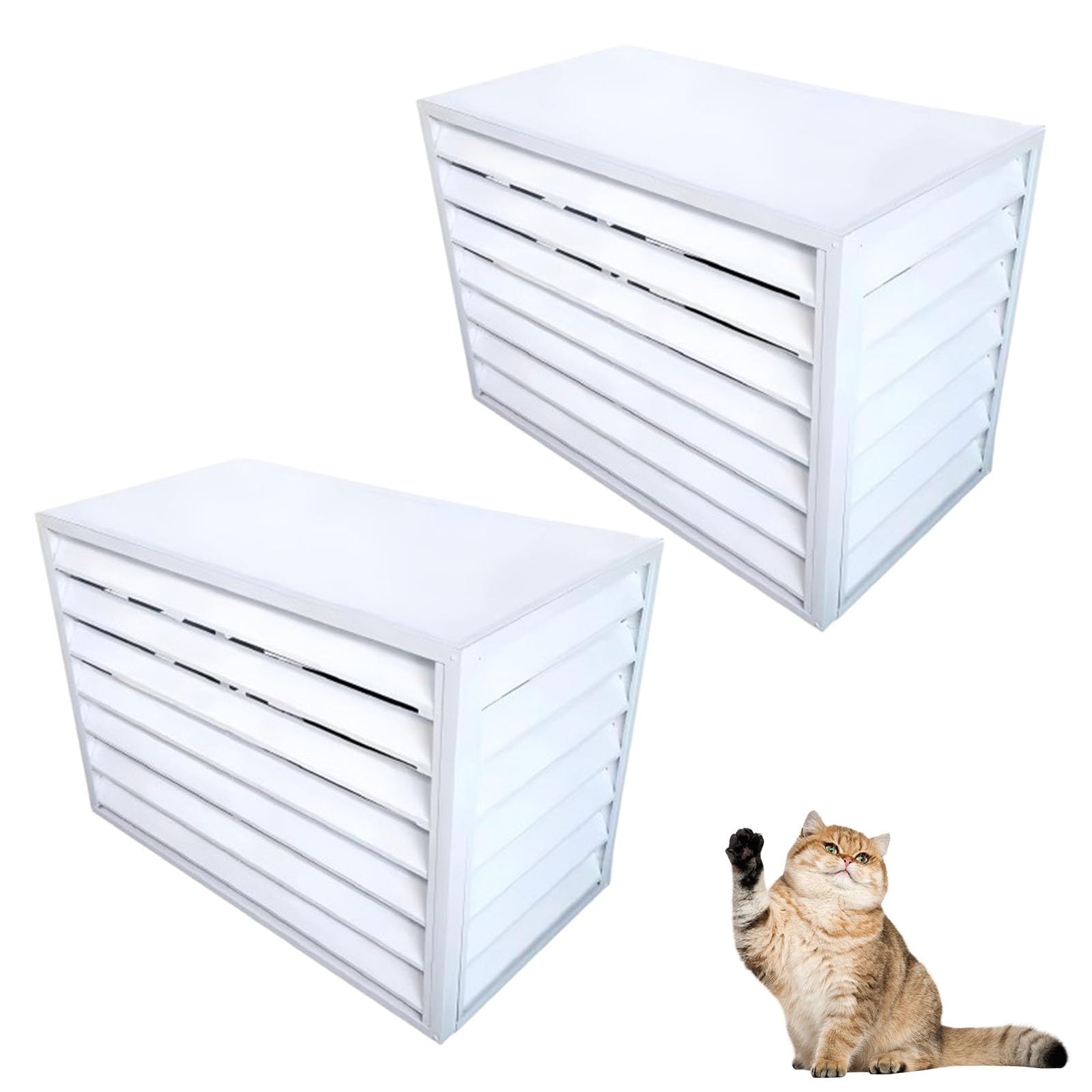 AYCDL Aluminum Air Conditioner Cover Fence with Top for Outdoor Unit Concealment & Privacy Protection,White-100cm