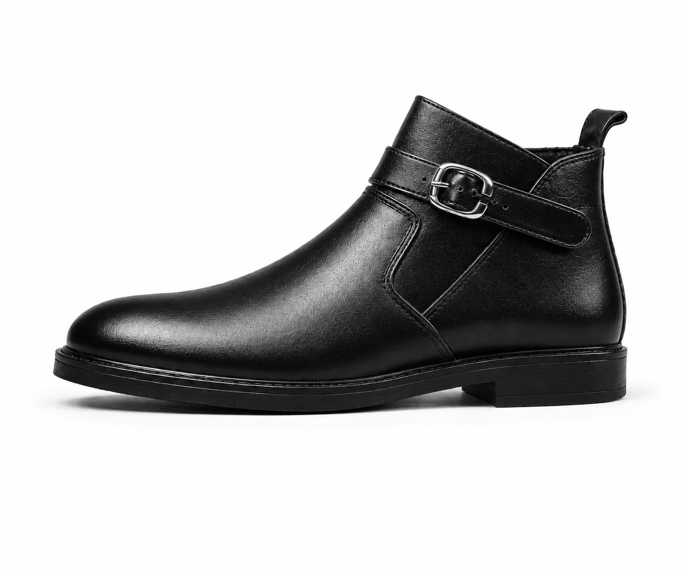 kraasa Men’s Buckle Belt Chelsea Boots | Synthetic Leather Slip-On Ankle Boots | Comfortable Formal & Smart Casual Footwear-picture-30