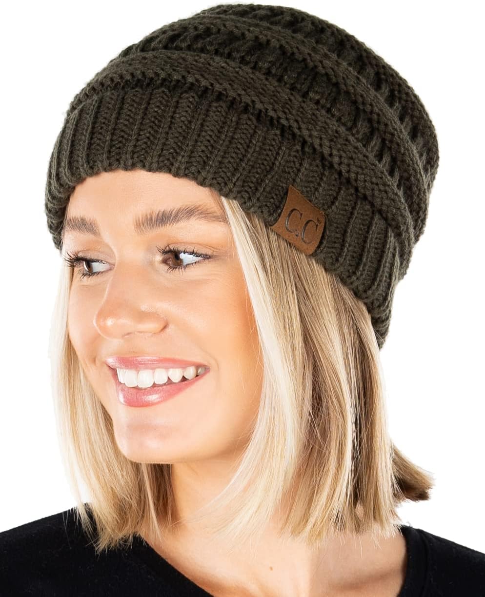 Funky Junque Exclusives Warm Winter Beanie for Women – Slouchy Knit Skull Cap, Soft Cozy Unisex Mens Beanies for Cold Weather