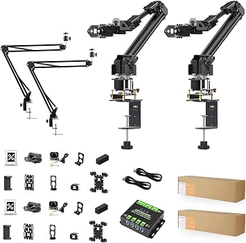 5+1 DOF High-Torque Serial Bus Servo Dual Robotic Arm AI Kit, Support Hugging Face LeRobot AI Robotic Project, ESP32, 2-DOF Wrist Joint, 5X All-Metal ST3235 Servos @XYGStudy RoArm-M3-Pro-AI-Kit