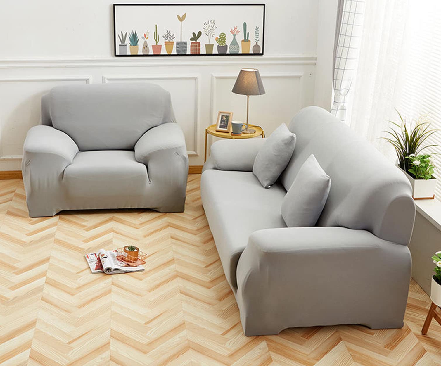 Housse de canapé extensible en textile élastique haut de gamme pour mobilier de 2 places