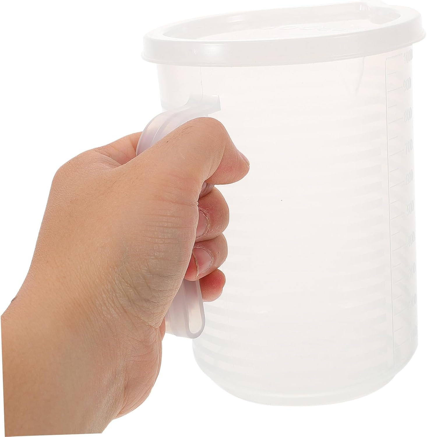 Large Capacity Kitchen Measuring Pitcher 1000ml Plastic Measuring Cup with Lid and Graduated Scale for Liquid Cooking and Baking Use