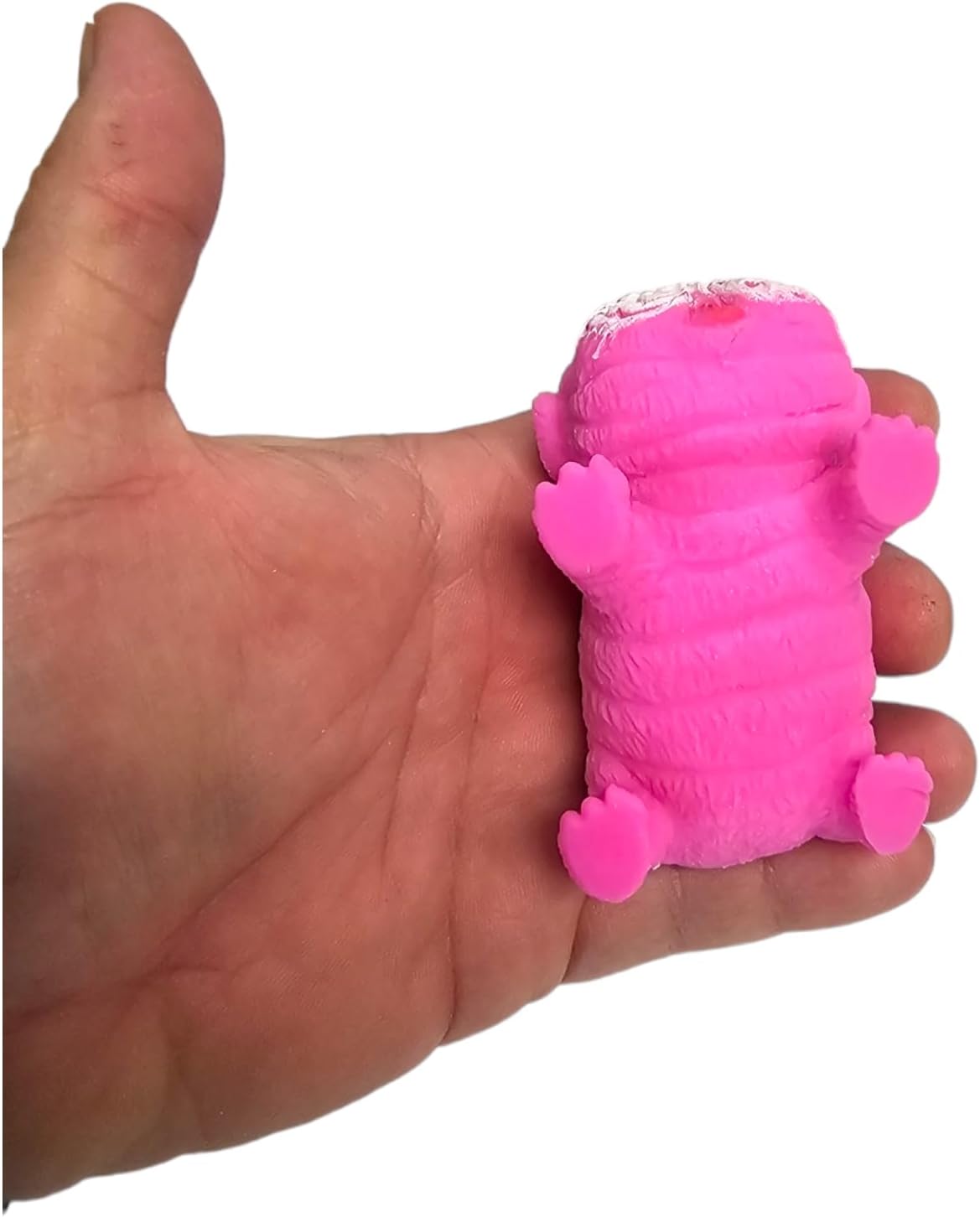 Squishy Stretchy Pug (2.5" to 6.5") Rubber Fidget Sensory Toy Filled with Sand. Great Stress Relief Dog Toy for Kids, Adults and Pets. (1 Pack - Neon Pink)