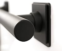 Vista 5 de Coronado Designer - Barra de apoyo recta para ducha de baño de 12 pulgadas con bridas cuadradas decorativas, color negro mate