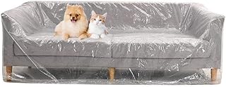 DECARETA Plastic Sofa Cover,Large Sofa Storage Cover,Plastic Sofa Dust Covers,Sofa Protector Bags Plastic Couch Covers,Painters Drop Cloth for Protection,Plastic Sofa Covers for Bed,Sofa,Couch,Ground