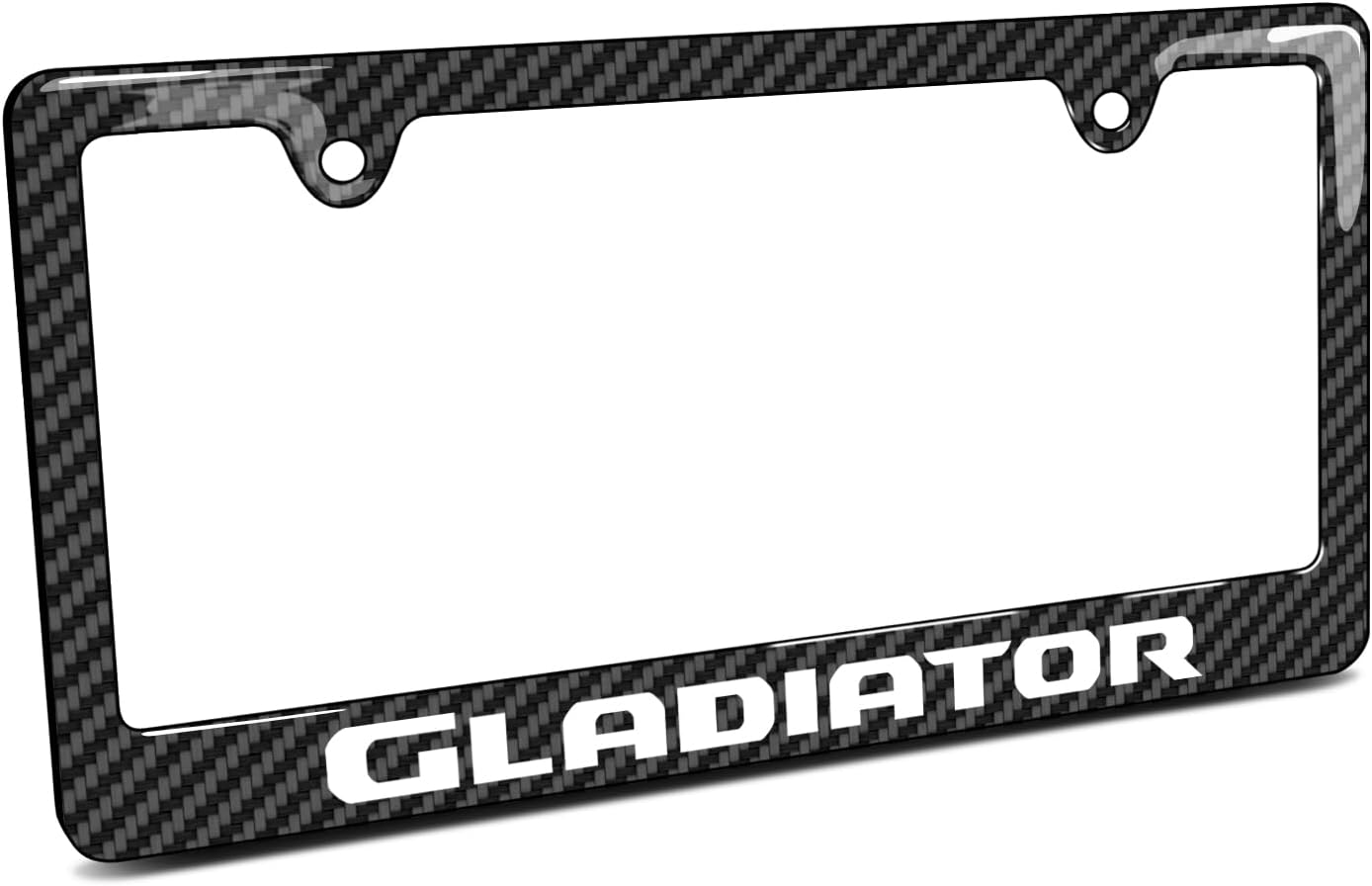 iPick Image for Jeep Gladiator Black Carbon Fiber Look ABS Plastic License Plate Frame