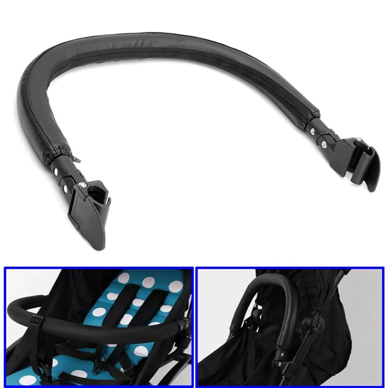 Baby Trolley Pushchair Armrest Handle Convenient to Install and Easy to Use Design Suitable for Bumper Bar Replacement