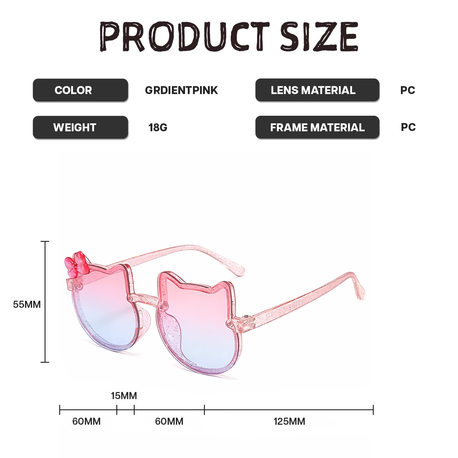 SYGA Kids Goggles, Modern Stylish Eyewears for Boy's and Girls, Colorful Cat Shape, Suitable for Age 3 to 8 Years (TransBlue&GrdientPink) (TransBlue&GrdientPink) 2