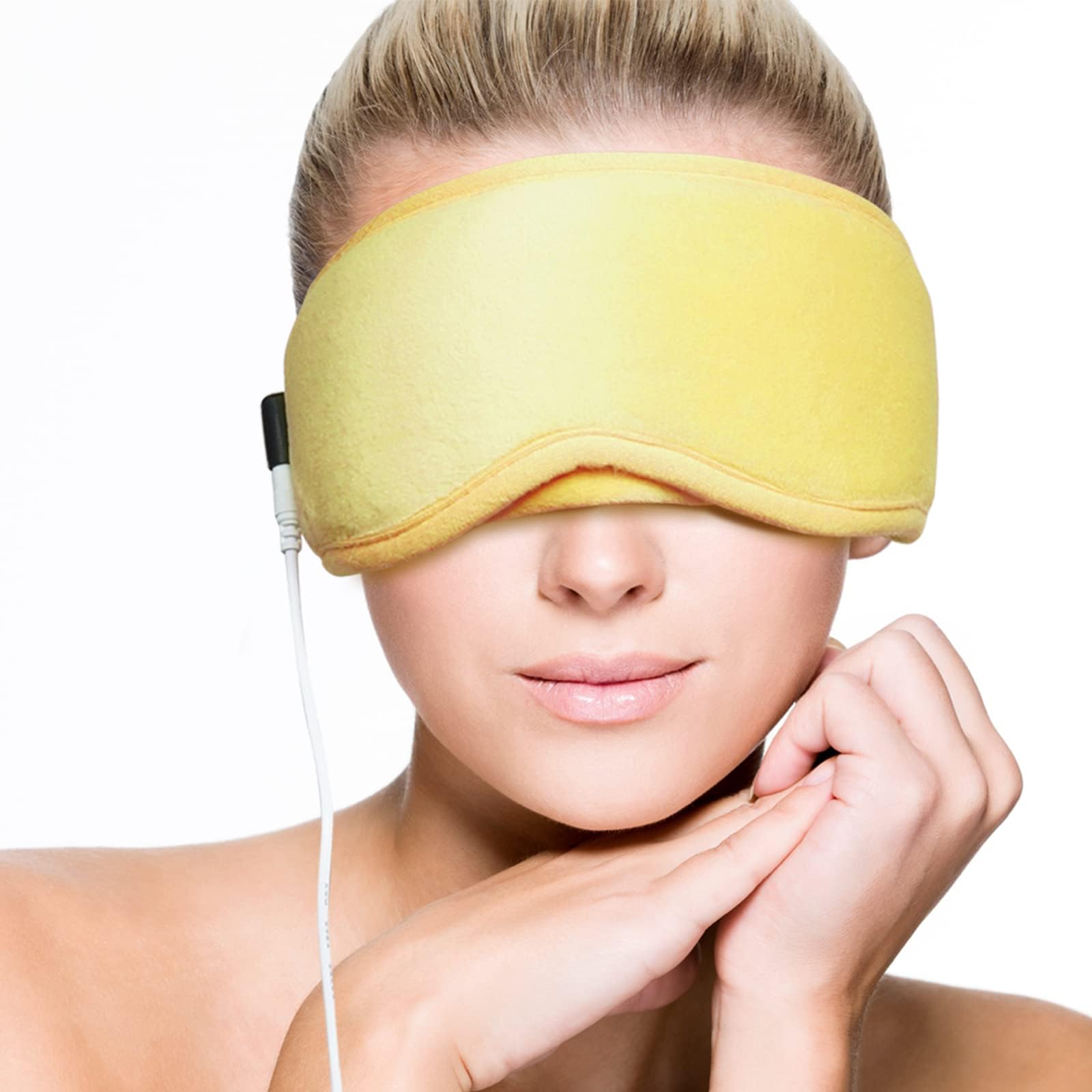 ARRIS Electric USB Heated Eye Mask, Blepharitis Treatment Eye Masks W/ 3 Temperature Control Warm Therapeutic for Relieving Insomnia, Meibomian Gland Disease, Headache Stress Yellow