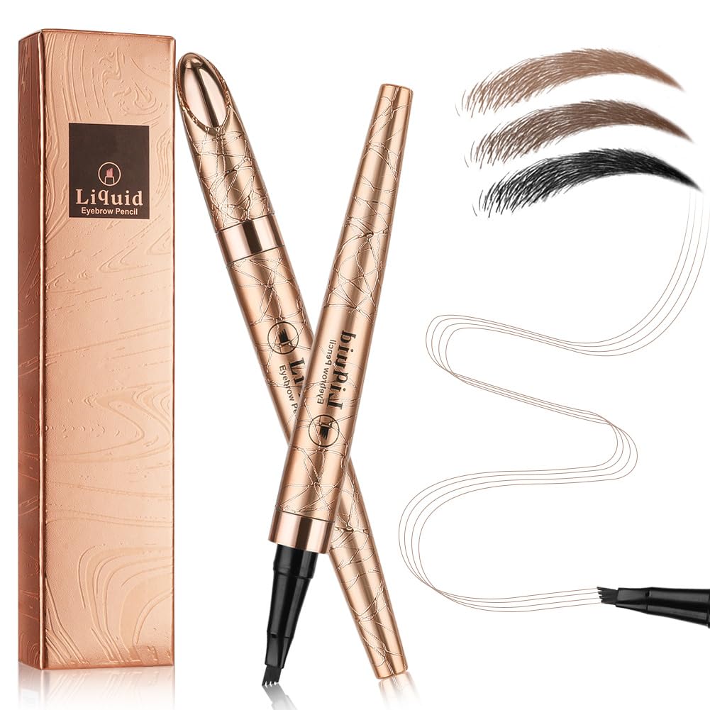 LOPHE Lápiz de Cejas Impermeable, Lápiz Cejas con Cabeza de 4 Horquillas, Lápiz Cejas Microblading, Lápiz de Cejas Líquido, Resistente al Agua y al Sudor, de Larga Duración y no se Desvanece