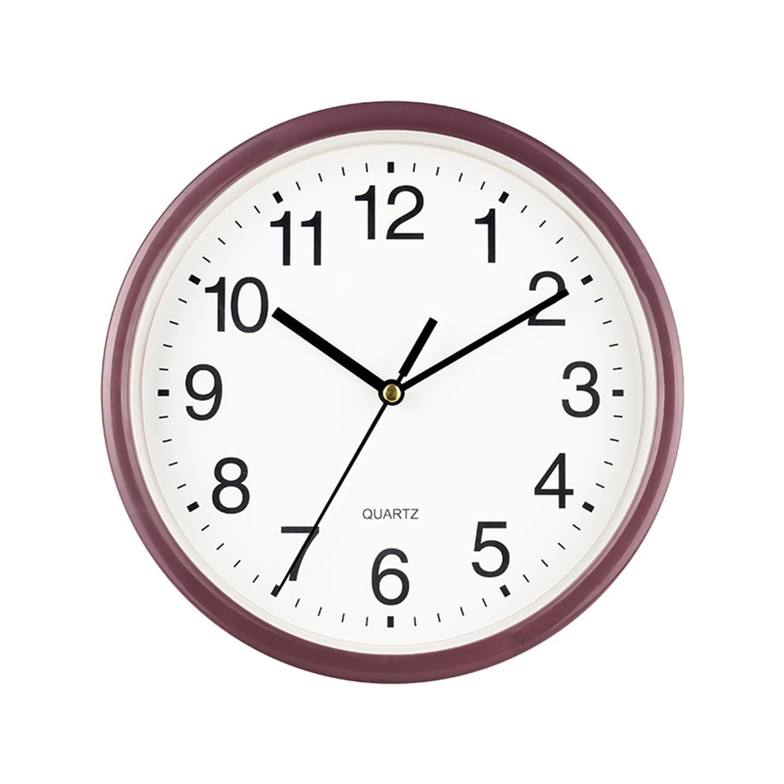 LUYSGBXR Wall Clock Small Wall Clocks With Frame Transparent Plastic Candy Colors Mute 15cm Hanging Watch Clock Living Room Home Decor(Wine red)