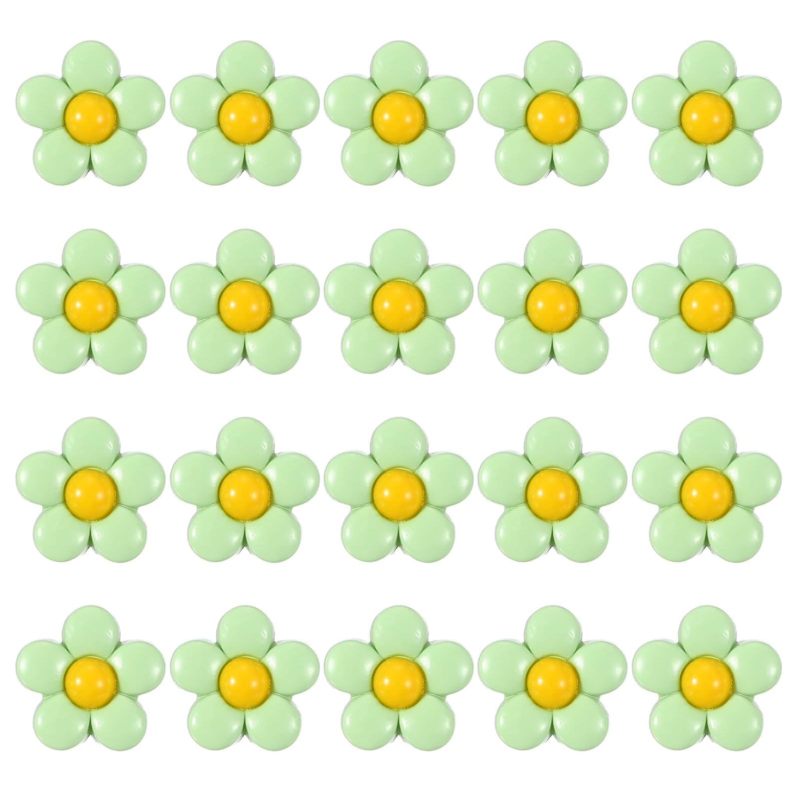 sourcing map 20Pcs Cute Flower Shank Buttons, 15mm Resin Flower Shank Sewing Buttons Decorative Sewing Fasteners for Clothing Shirts Skirts Dresses Blouse Decorations DIY Crafts, Green