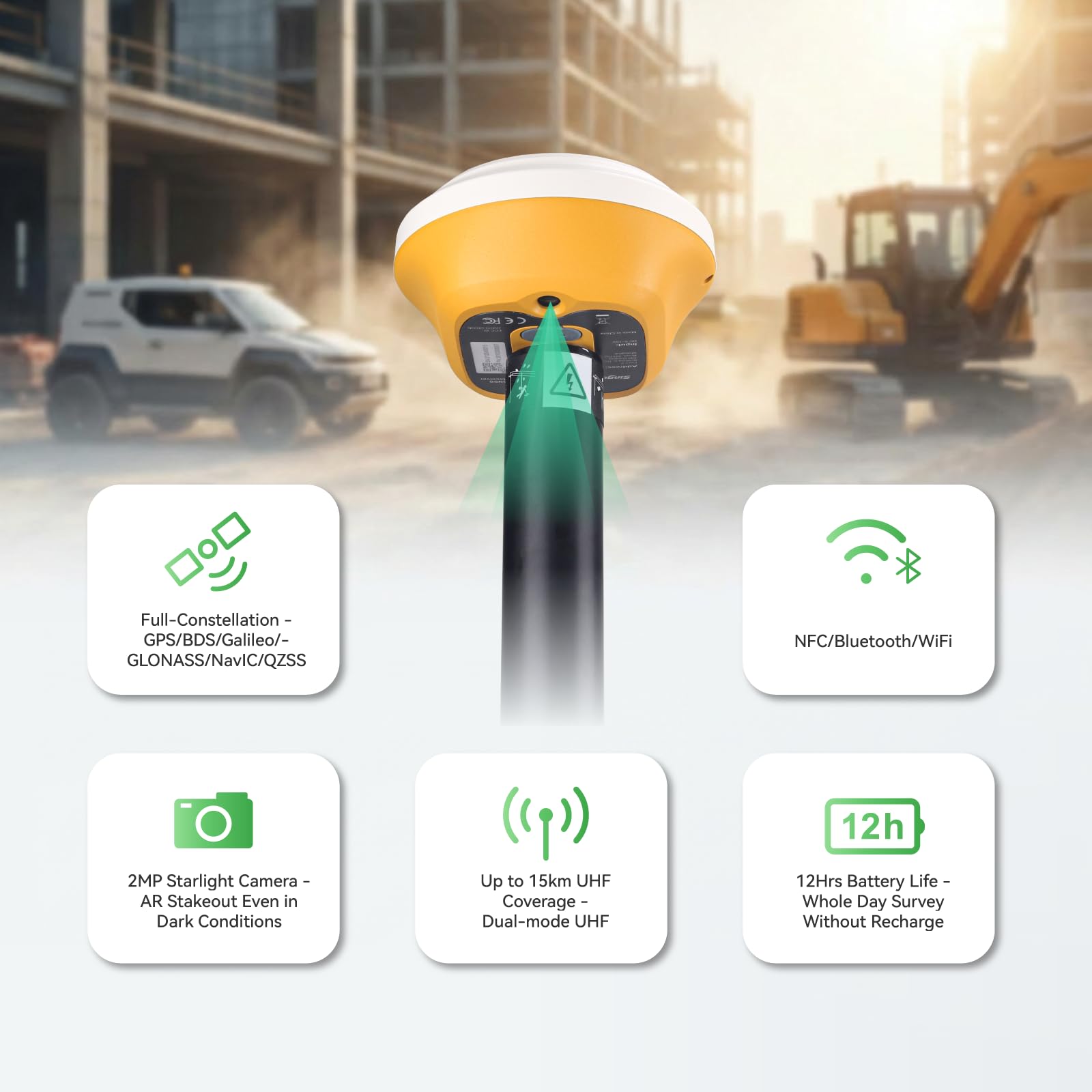 L1-AR GNSS RTK Rover - AR+ GNSS, colector de mano con software y reinicio AR, precisión de 2 cm, UHF de 15 km, encuesta de inclinación de 120° | Fábrica autodesarrollada y soporte profesional