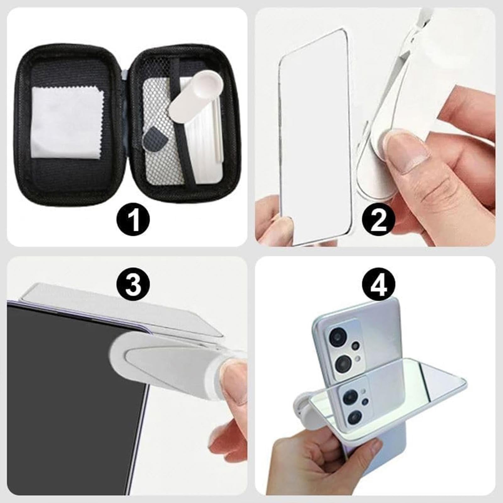 Miroir Selfie Pour Caméra Arrière Phone - Clip Réglable Noir - Pour Photos Et Vidéos Creatives - Marque Wondsea