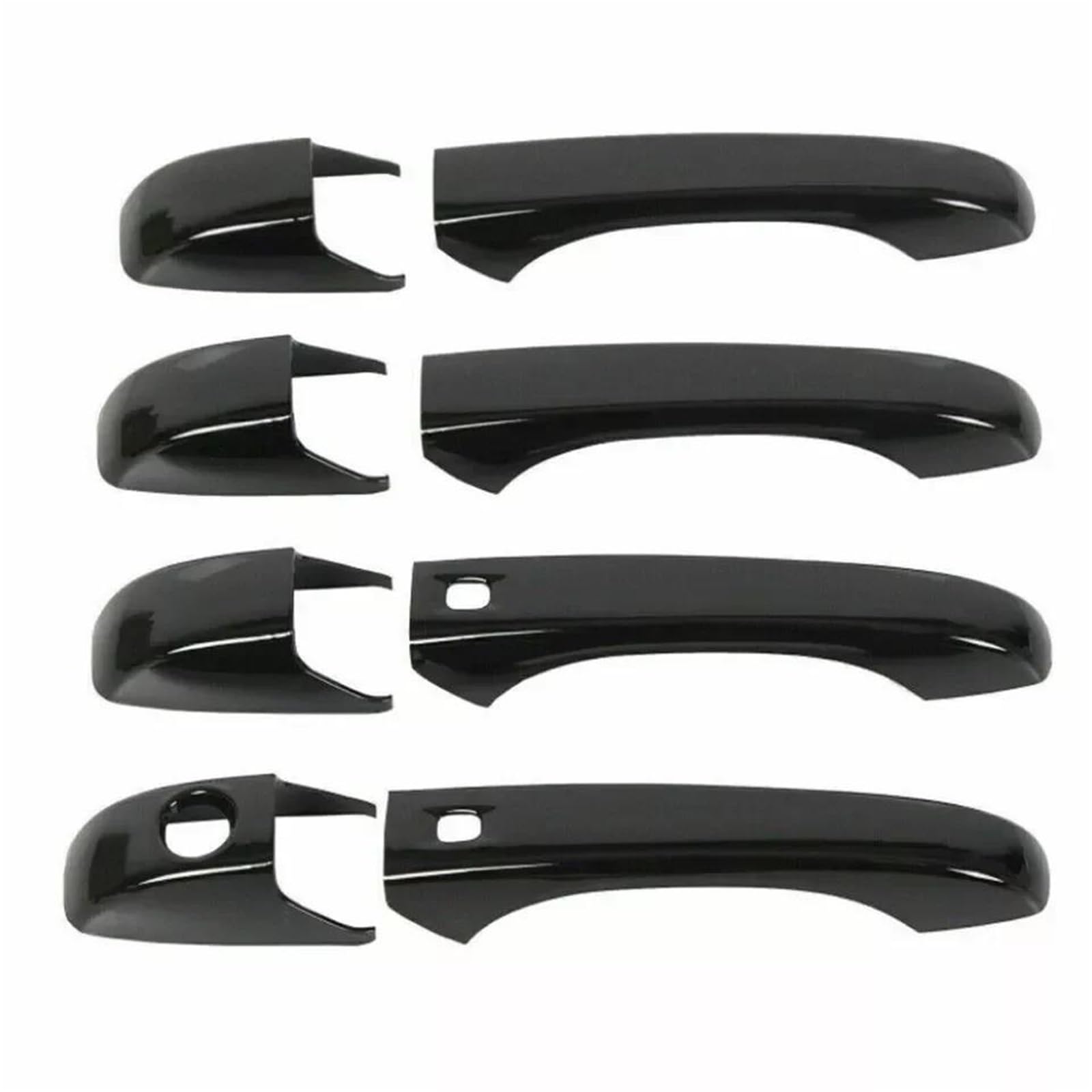 HETEVSCCK for Jeep for Grand Cherokee 2011-2021 Exterior Smart Door Handle Protective Frame Cover Trim with Smartkey ABS 1 Set(Black Smart)