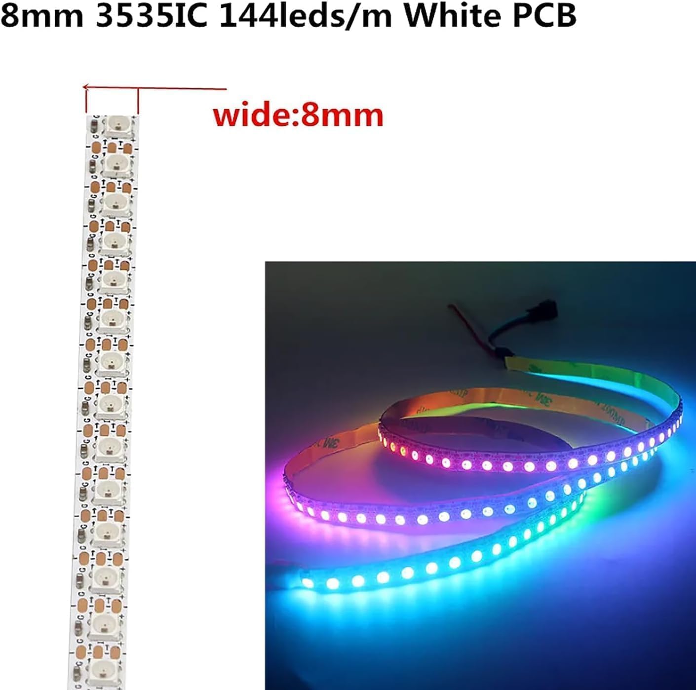 DC 5V Narrow 4mm 5mm 8mm WS2812B Led Strip Light WS2812 5050 3535 RGB Individually Addressable Pixel Stripe 1M 2M 5M (4mm 3535smd 60led/m Black, 5M)