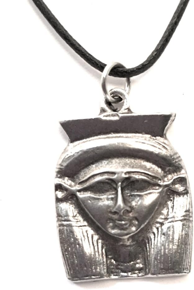 Hathor Egyptian Goddess Pewter Unisex Pendant Charm Necklace ETM-535