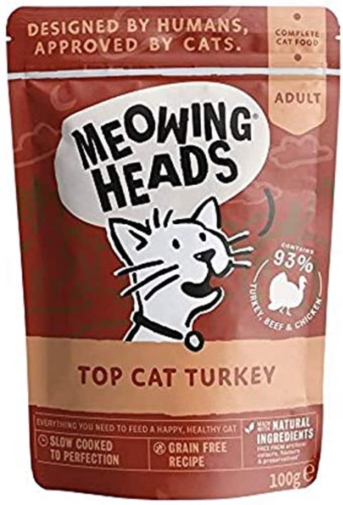 Meowing Heads Wet Turkey Cat Food, Pack of 10, 100 g Each
