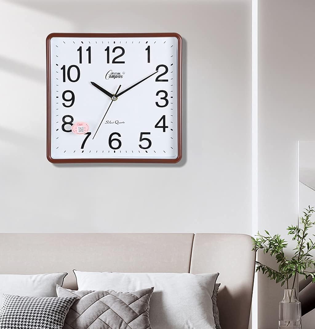 Modern and Simple Wall Clock, Household Silent Clock Without Ticking Sound with Clear Arabic Numerals, Indoor and Outdoor Garden Decoration Clocks 25 * 26cm