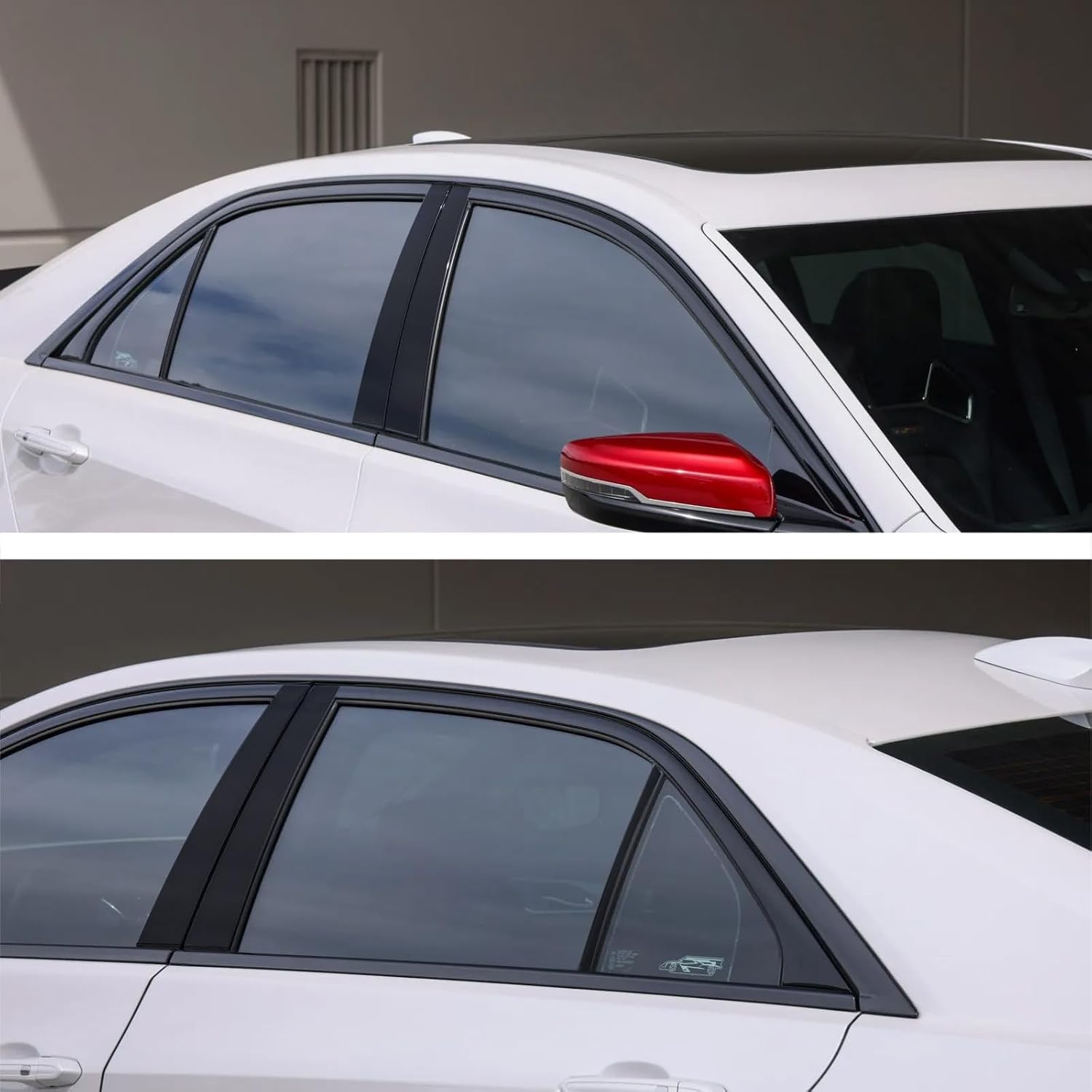ramuel PC Door Window B Pillar Post Trim for Cadillac CTS 3th Gen 2014-2019