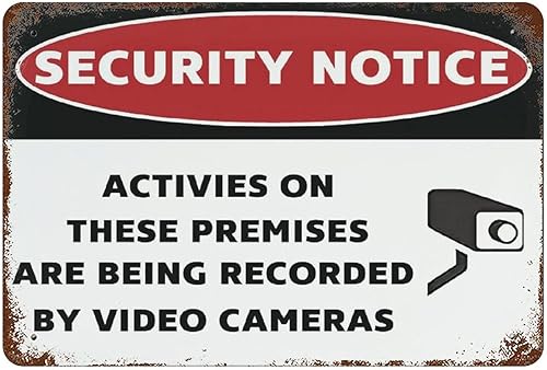 Miniatura 42 de Carteles de aluminio de seguridad para actividades en las instalaciones grabadas por cámaras de video, 12 x 16 pulgadas, cartel de metal
