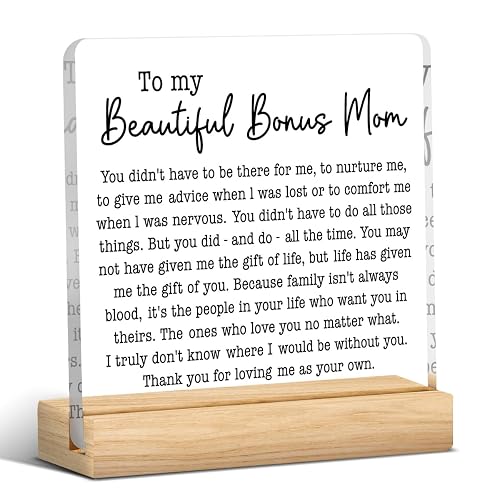 Gifts for Bonus Mom from Daughter Son, Christmas Gifts for
