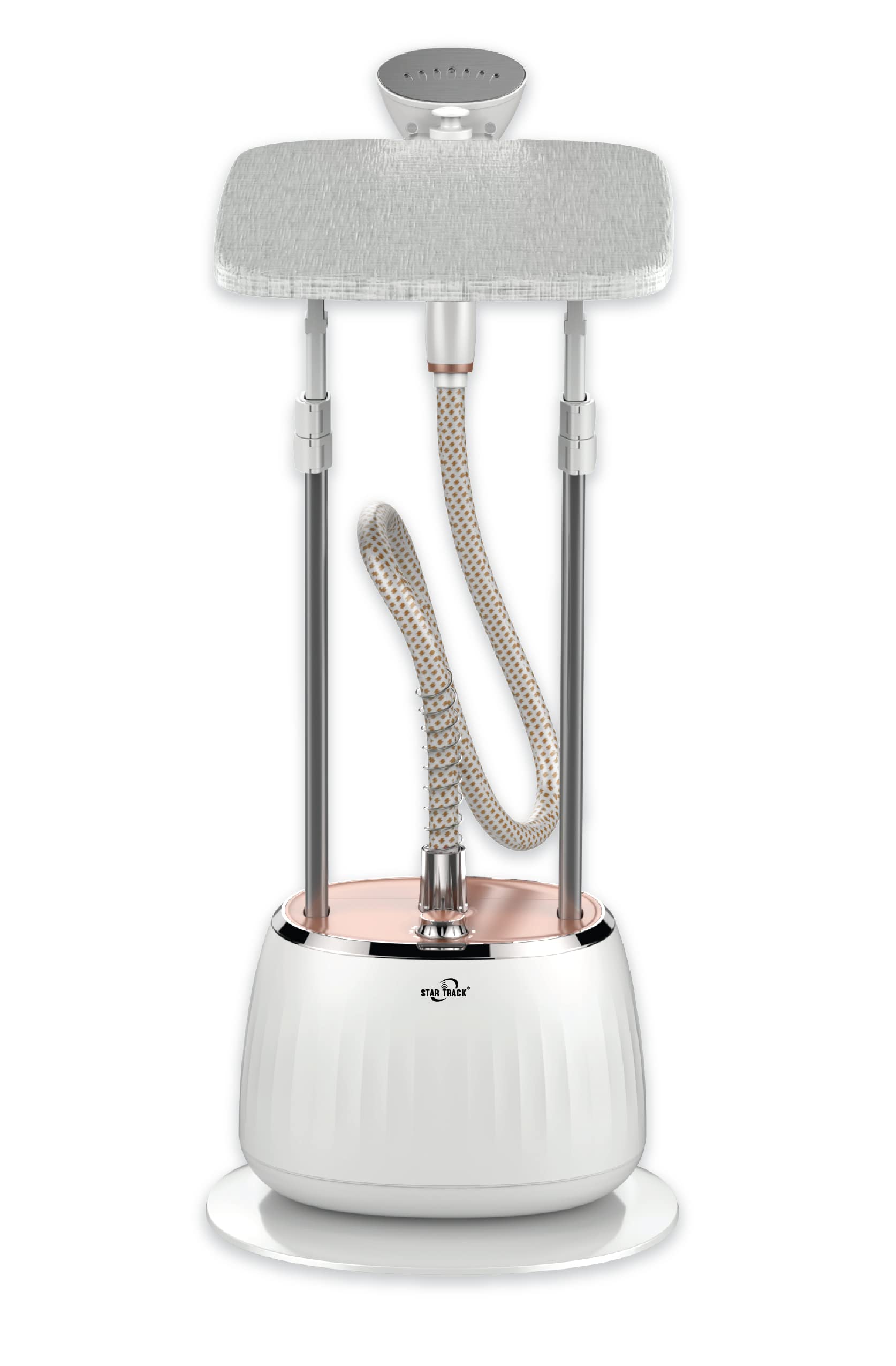 Star Track Garment Steamer 1800W Twin Boiler, Free Angle Adjustment with Iron Board, White Color ST-NR18-1800W r "Min 1 year warranty"