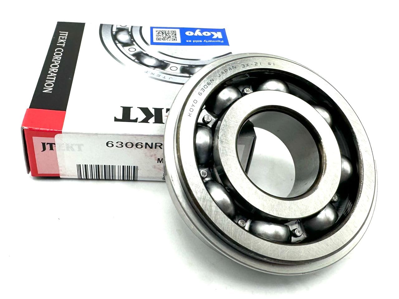 KOYO 6306 NR Ball Bearing, Open, NO Seals + SNAP Ring 30X72X19 MM