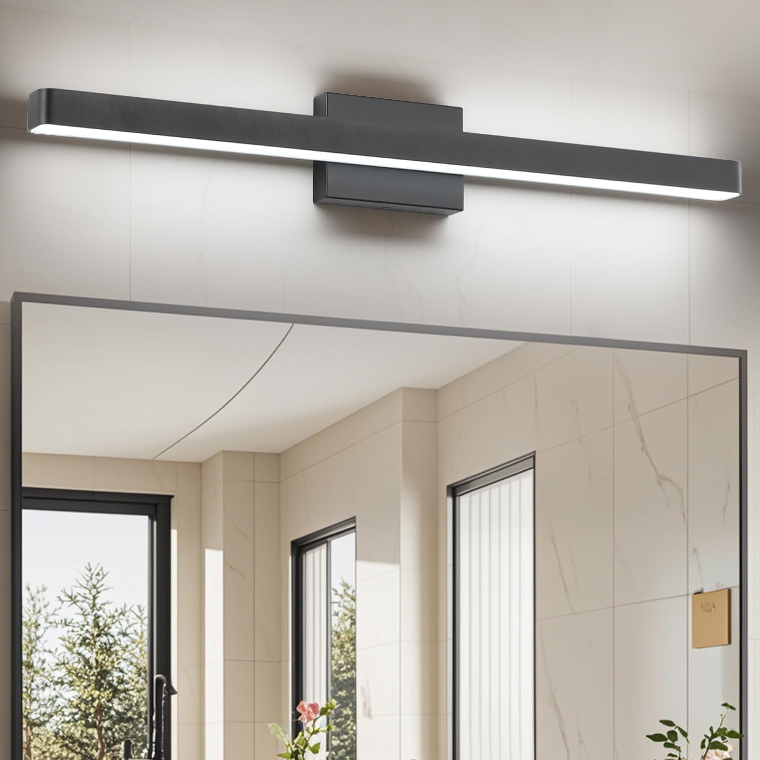 LED Modern Bathroom Vanity Light Bar 32-Inch Cool White 6000K Modern Acrylic Bathroom Wall Lighting Fixtures Over Mirror