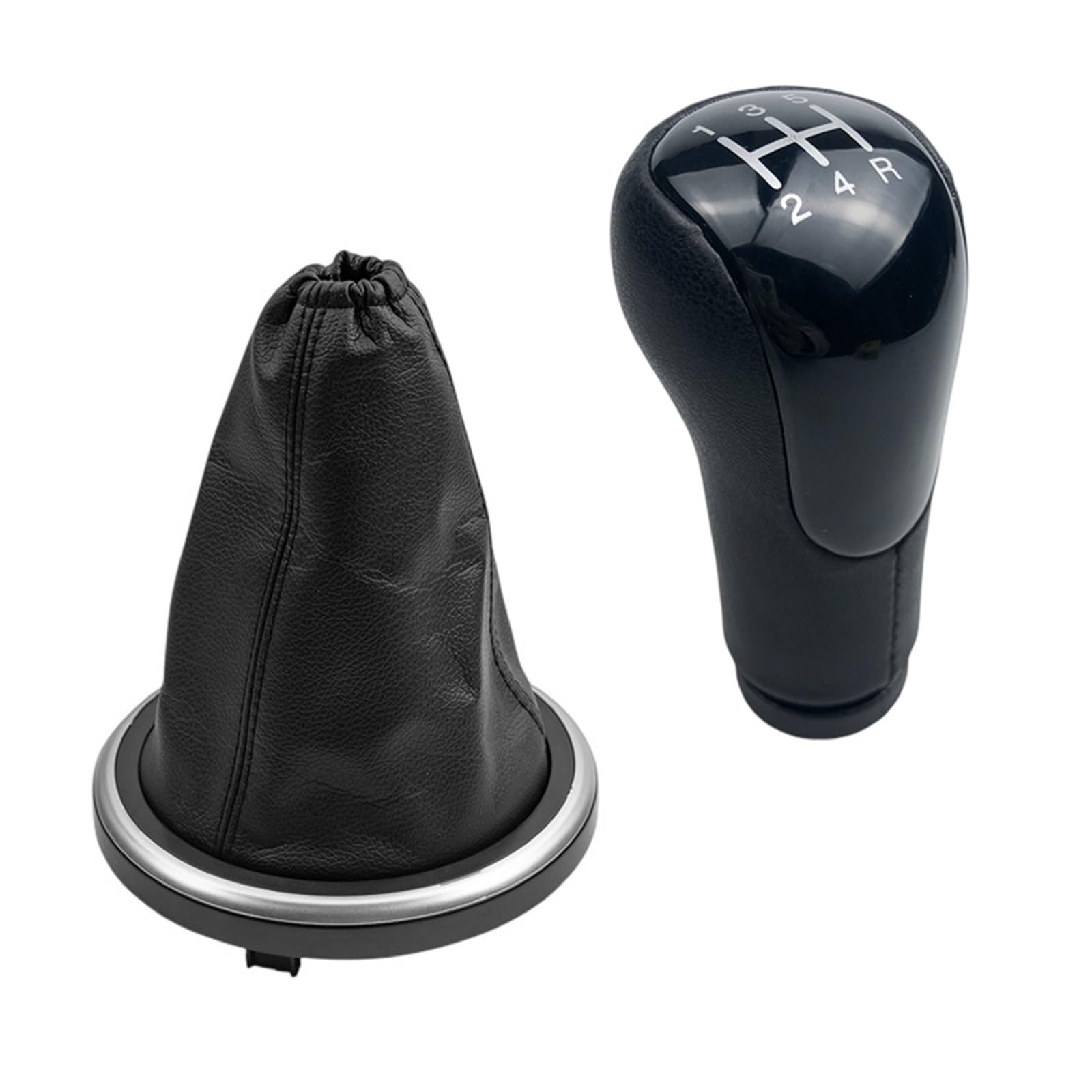 Rbevcrr Car Shift Lever Knob for Fiesta for Fusion for Transit for Connect 2002-2008 Leather Gear Shift Knob Shifter Gaiter Boot Cover Case Stick Shifter Pen(5 Speed Black Case)