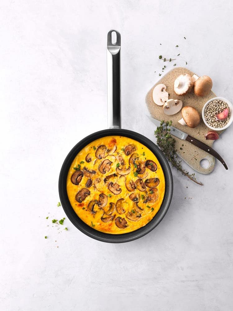 ZWILLING Padella TrueFlow, 24 cm, Acciaio inox, Rivestimento antiaderente di qualità, Anche per piani a induzione, Argento