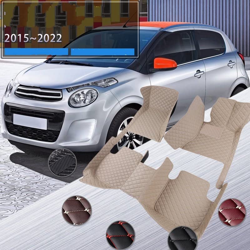 Tapis de sol voiture Citroen C1 imperméables en cuir pour conduite à gauche