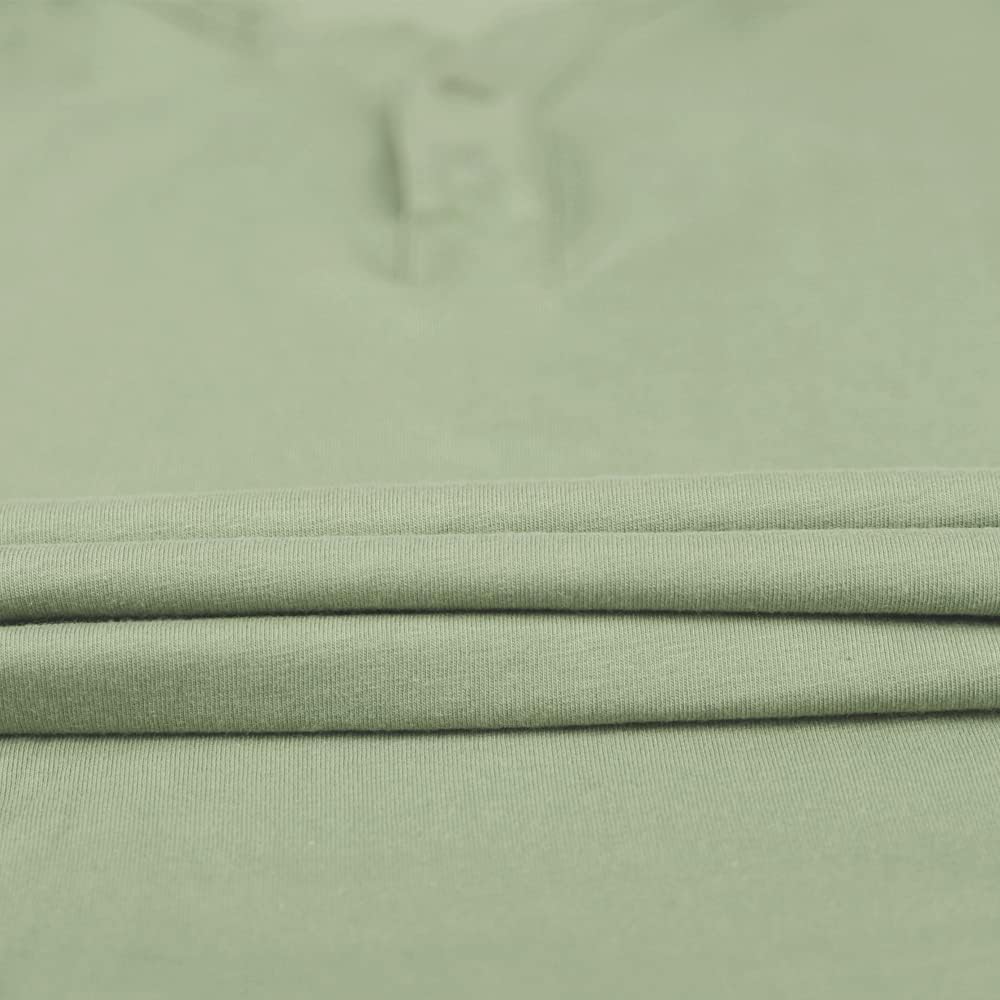 Muscle Alive Mens Summer Casual Short Sleeve Henleys T-Shirt Single Button Placket Plain v Neck Shirts - Image 3