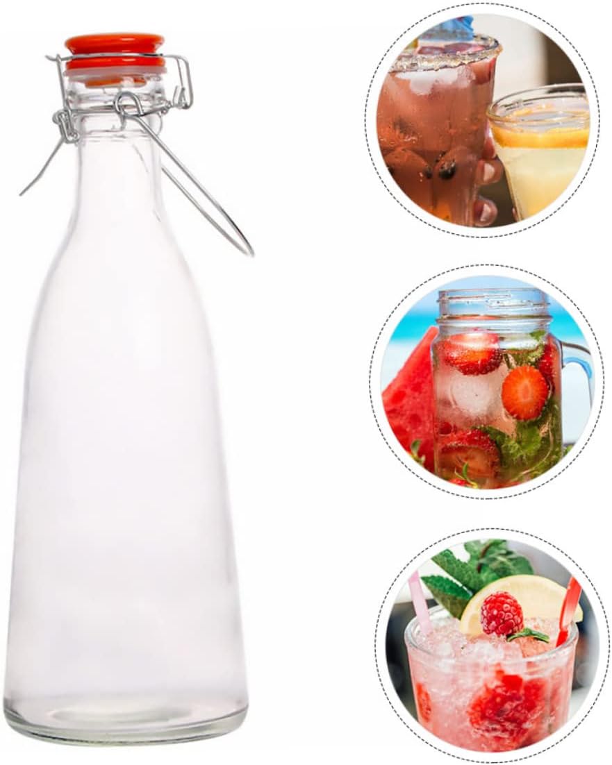 1000ML Airtight Swing Lid Bottle Thickened Glass Brewing Storage Jar Sealed Fruit Fermentation Container for Home Kitchen