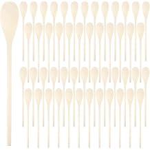 50 Pieces Long Wooden Spoons, 12 Inch Disposable Mixing Scoop