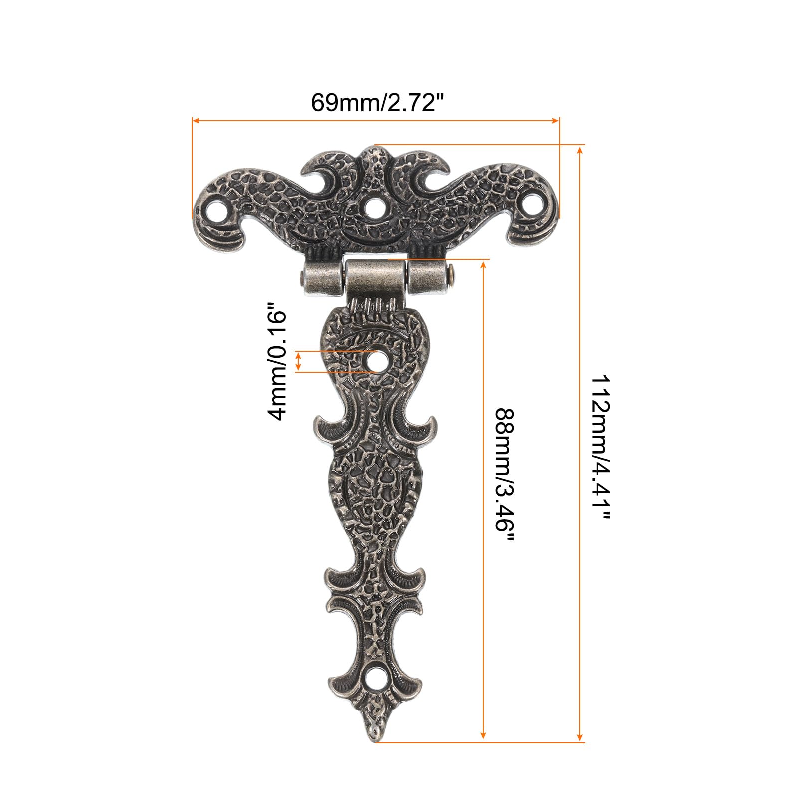 Sourcing Map 2uds T-Correa Puerta Bisagras, 8" Forjada T Cobertizo Puerta Bisagras Hierro Herraje Para Madera Granero, Valla, Patio Puerta Bisagras (Negro