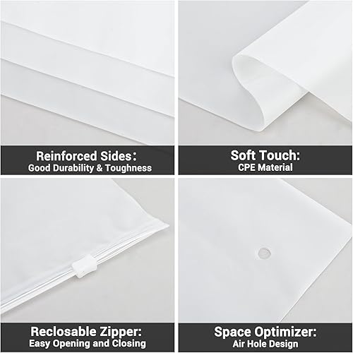 Miniatura 9 de Bolsas de envío de plástico, 5 tamaños de 12 x 16 pulgadas, 10 x 13 pulgadas, 8 x 10 pulgadas, 12 x 8 pulgadas, 10 x 7 pulgadas, paquete de 100