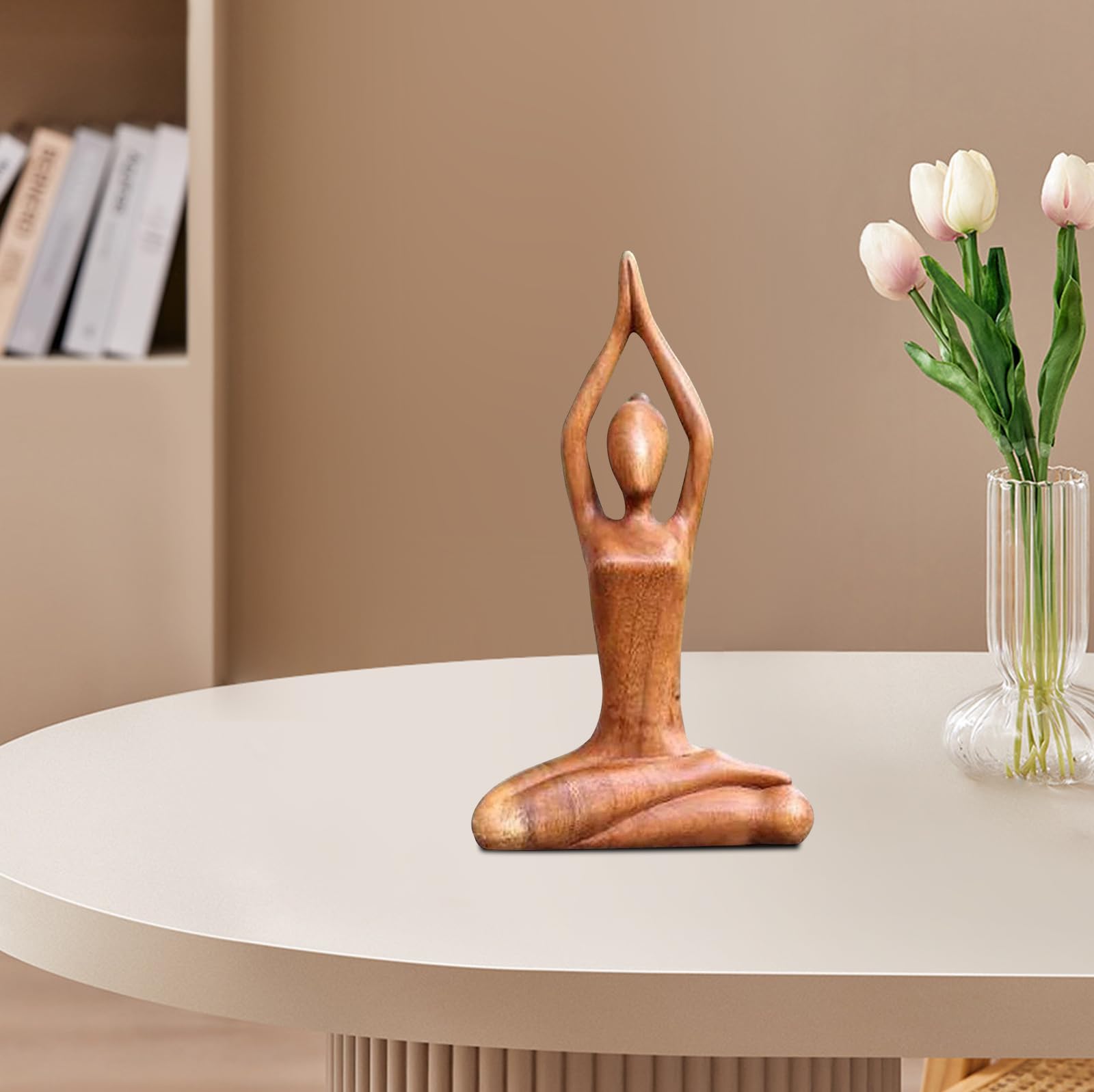 Sculpture de Femme Yoga en Polyrésine - Statue Moderne Décoration Table Jardin Méditation Abstraite