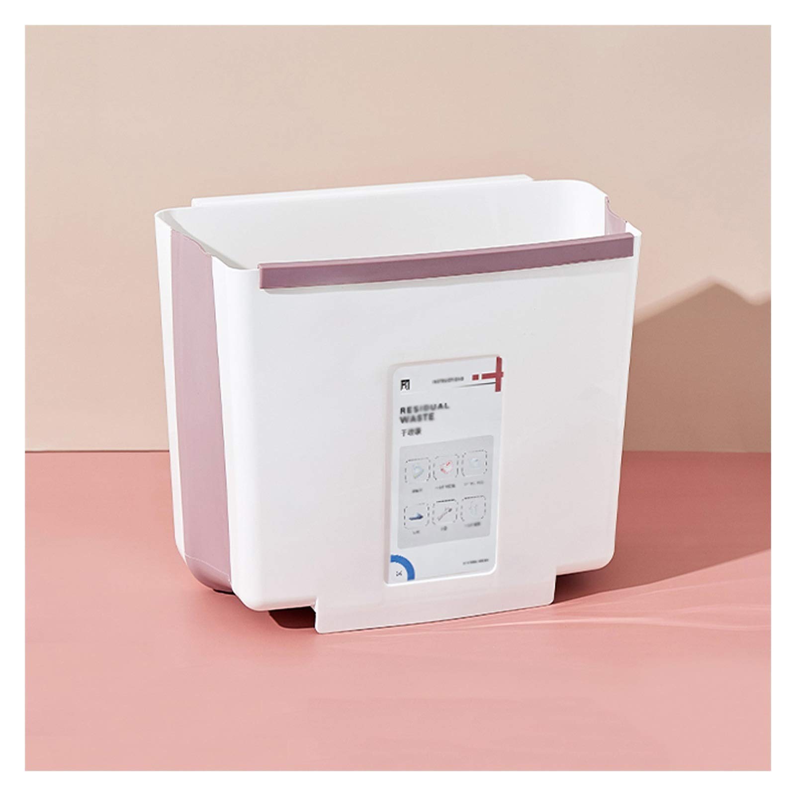 Bidone Portarifiuti Semplice spazzatura pieghevole BACK 2,3 GALLON PLASTIC PLASCING BACK CASH for la porta dell'armadio da cucina Piccola parete pieghevole a parete Bin, 4 colori Cestino Carta Stracci
