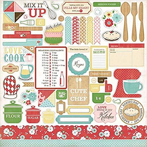 Carta Bella Echo Park Paper Homemade with Love Cardstock Stickers, 12 by 12-Inch, Element (CBHL23014)