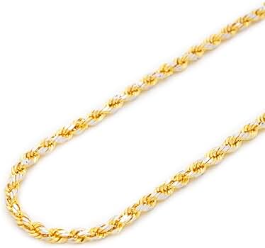 Amazon | ORO ETERNO k18 ネックレス 18金 カットロープチェーン 1.8mm