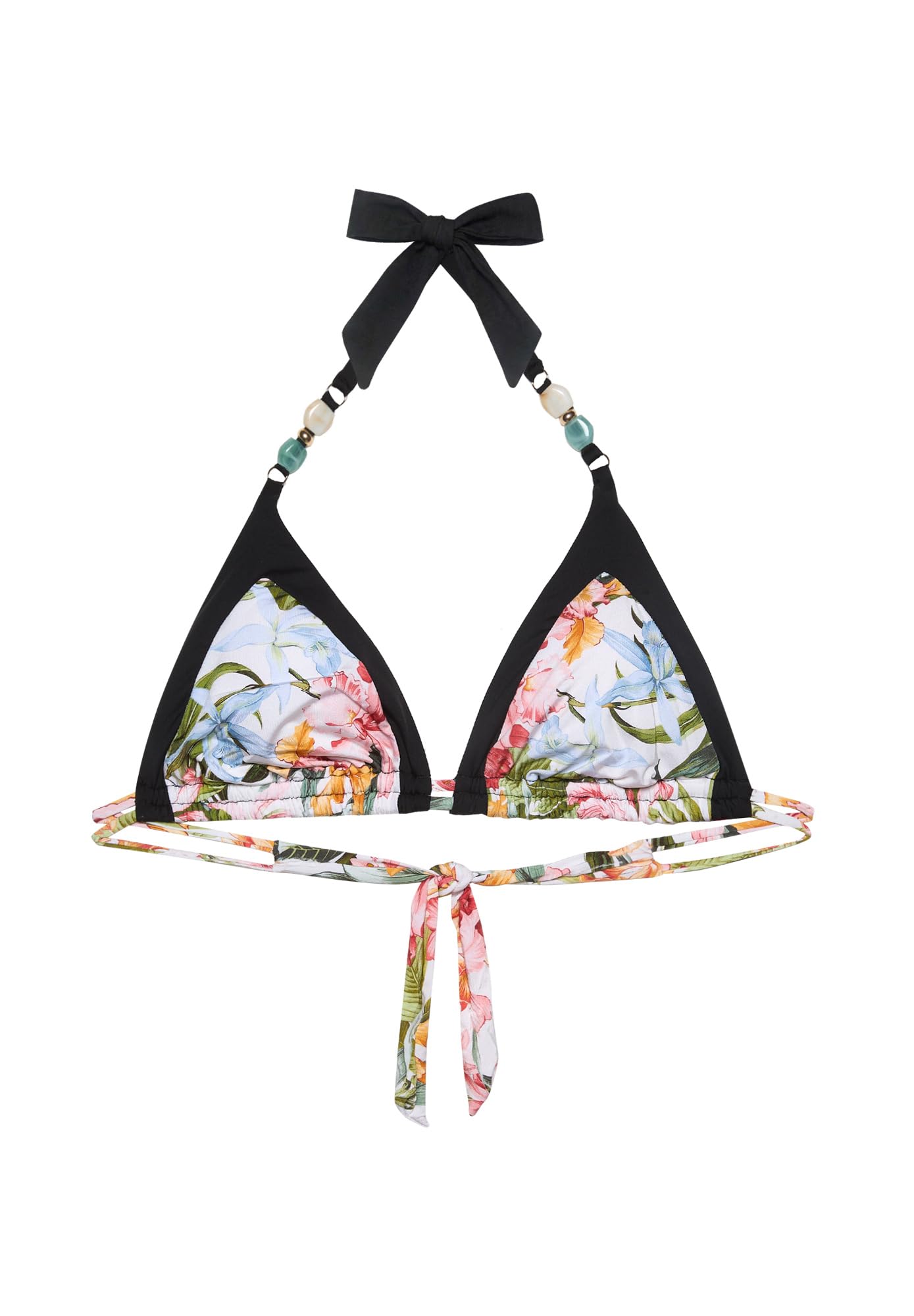 YAMAMAY - Bikini Parte Alta a Triangolo Senza Ferretto, Imbottitura Removibile, Donna, Tahiti, Multicolore, Stampa Floreale