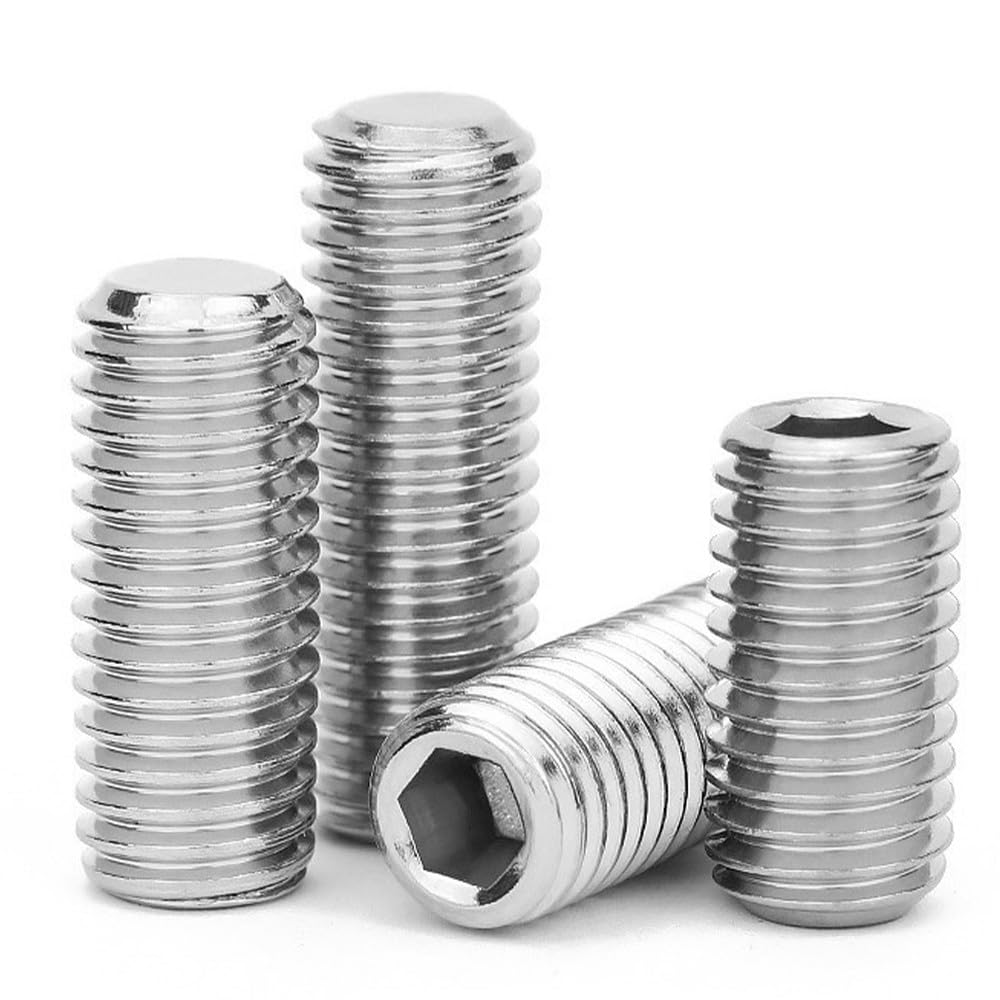MIETONG M6 Gewindestifte mit Innensechskant - Madenschrauben Edelstahl 201 Silber Innensechskant Gewindestifte Innensechskantschrauben gewindeschrauben, M6 x 20mm, 20 Stück