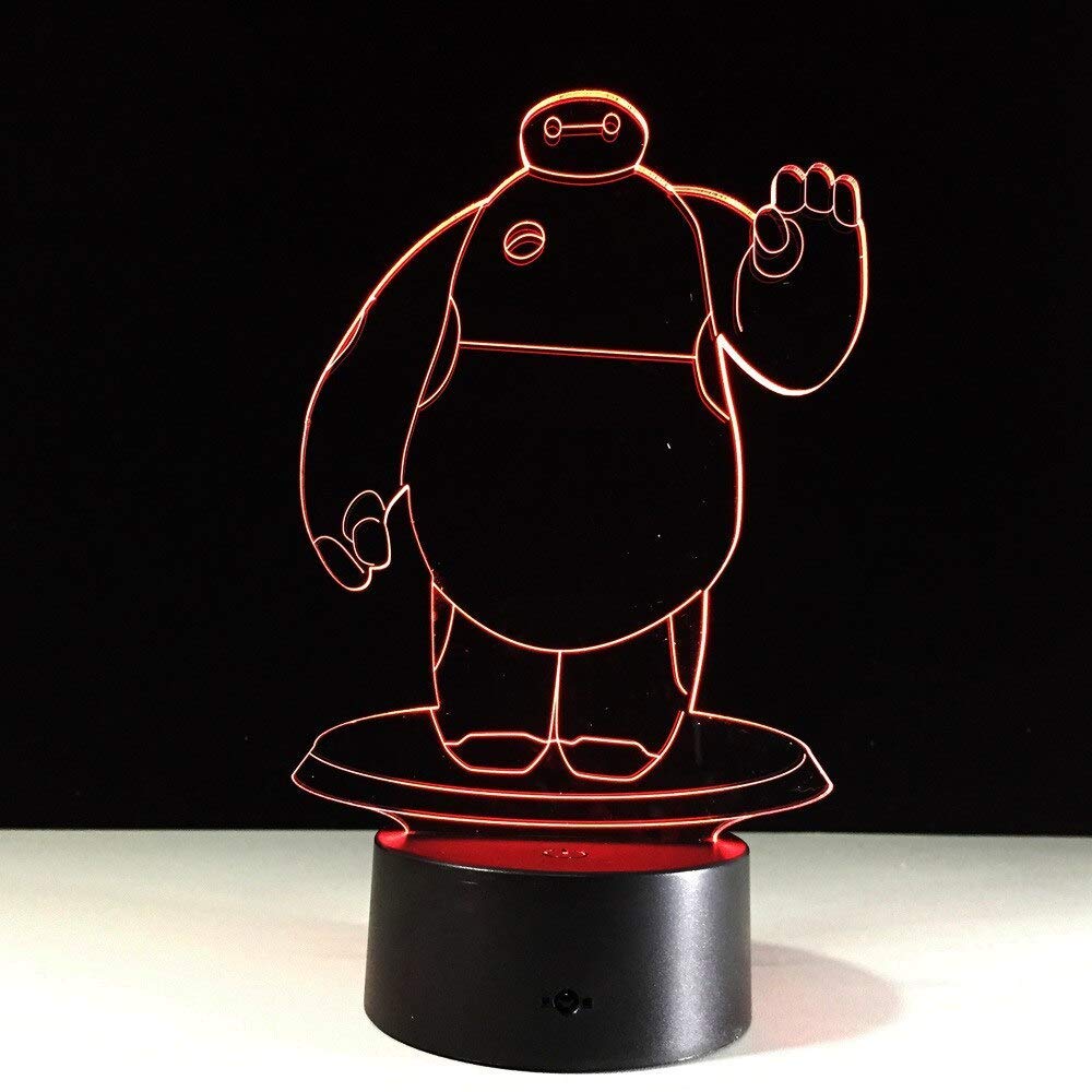 Baymax 3D Table Lamp Kids Toy Gift LED Hologram t Light Desk USB Decoration Fixture n Back to School Gift