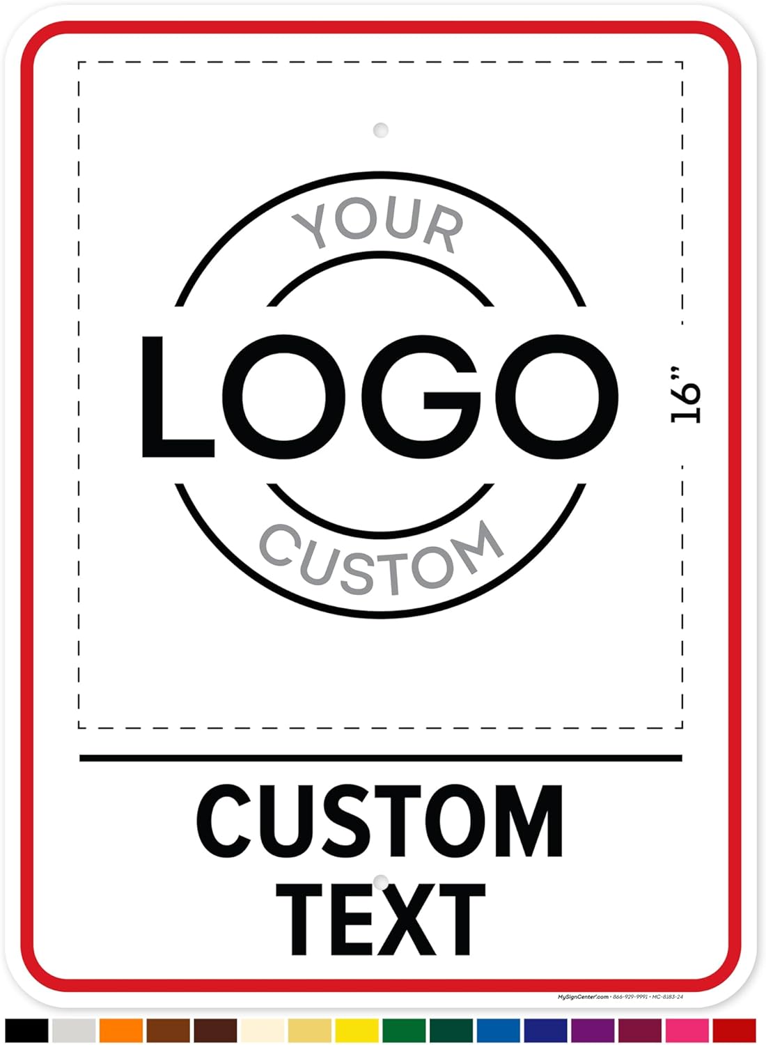 Custom Logo and text Sign, For Parking Lot And Business Indoor/Outdoor Sign, 18x24 Inches, Rust Free .063 Aluminum, Fade Resistant, Made in USA by My Sign Center