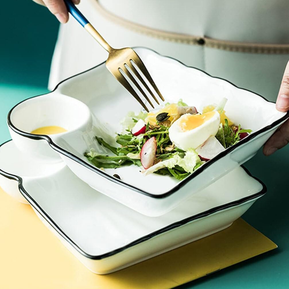 Hemoton Ceramic Sushi Plate Set Dividers Sushi Dishes Set for Japanese Food Decorative