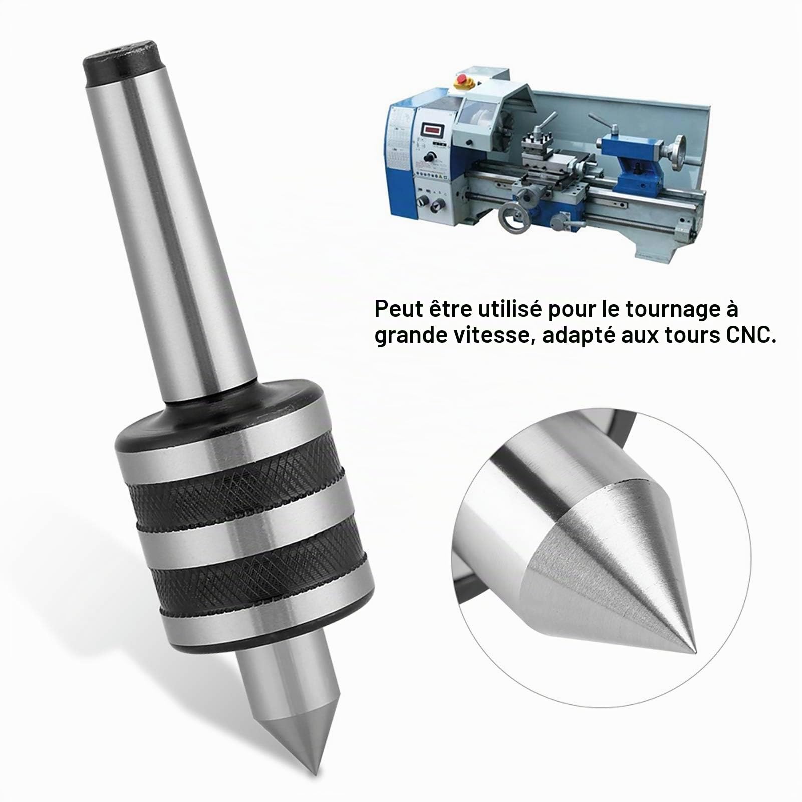 Pointe Tournante MT2, Contre Pointe MT2, Contre Pointes Tour a Metaux, D'outils De Tournage Moyens De Centre Tournant De Centre Vivant, Pour La Machine De Poupée De Tour