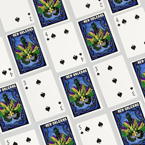 Baraja de 52 cartas tamaño póker Mardi Gras Nueva Orleans miniatura 4