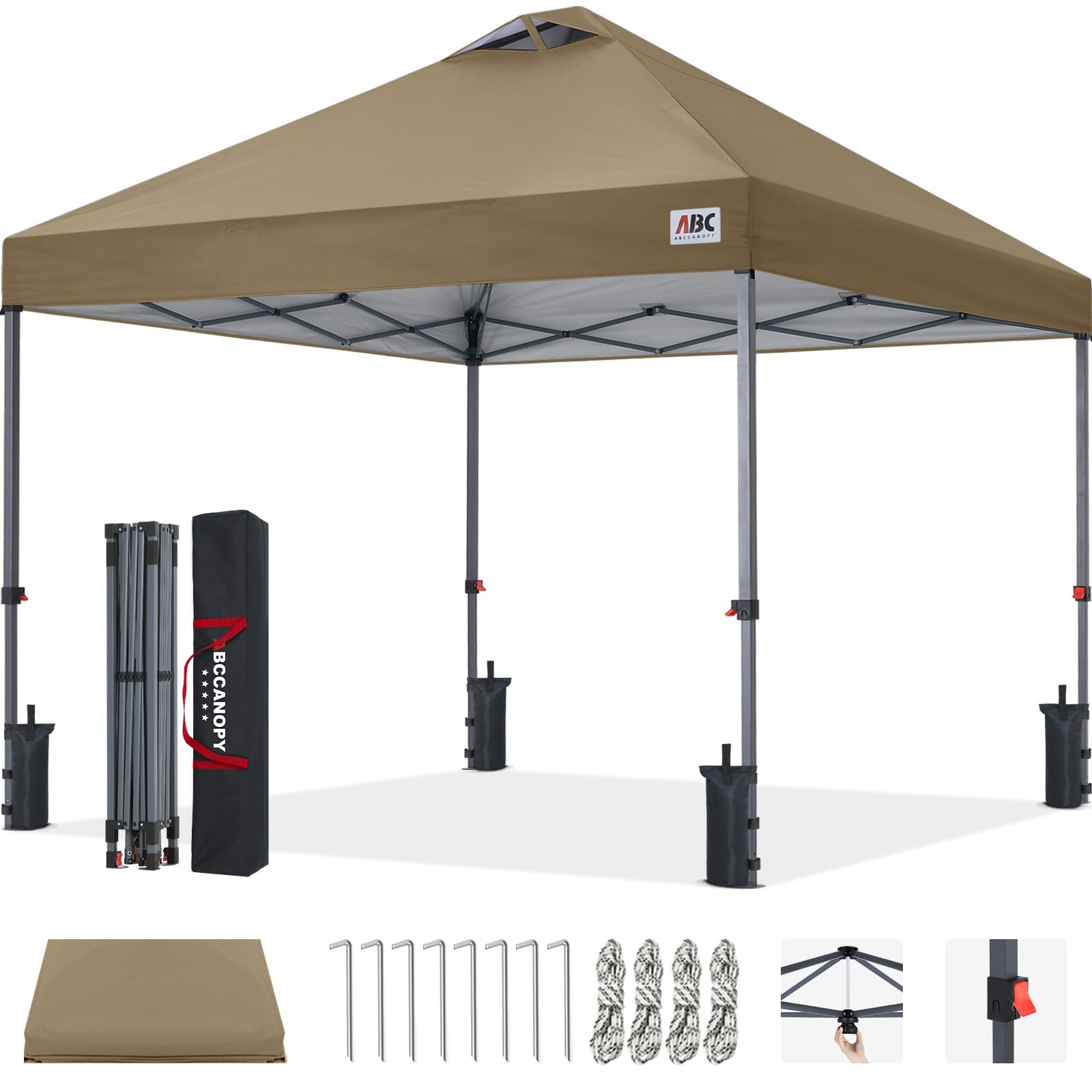 Amazon | ABCCANOPY ワンタッチ タープテント 3m×3m 2m×2m 組み立て