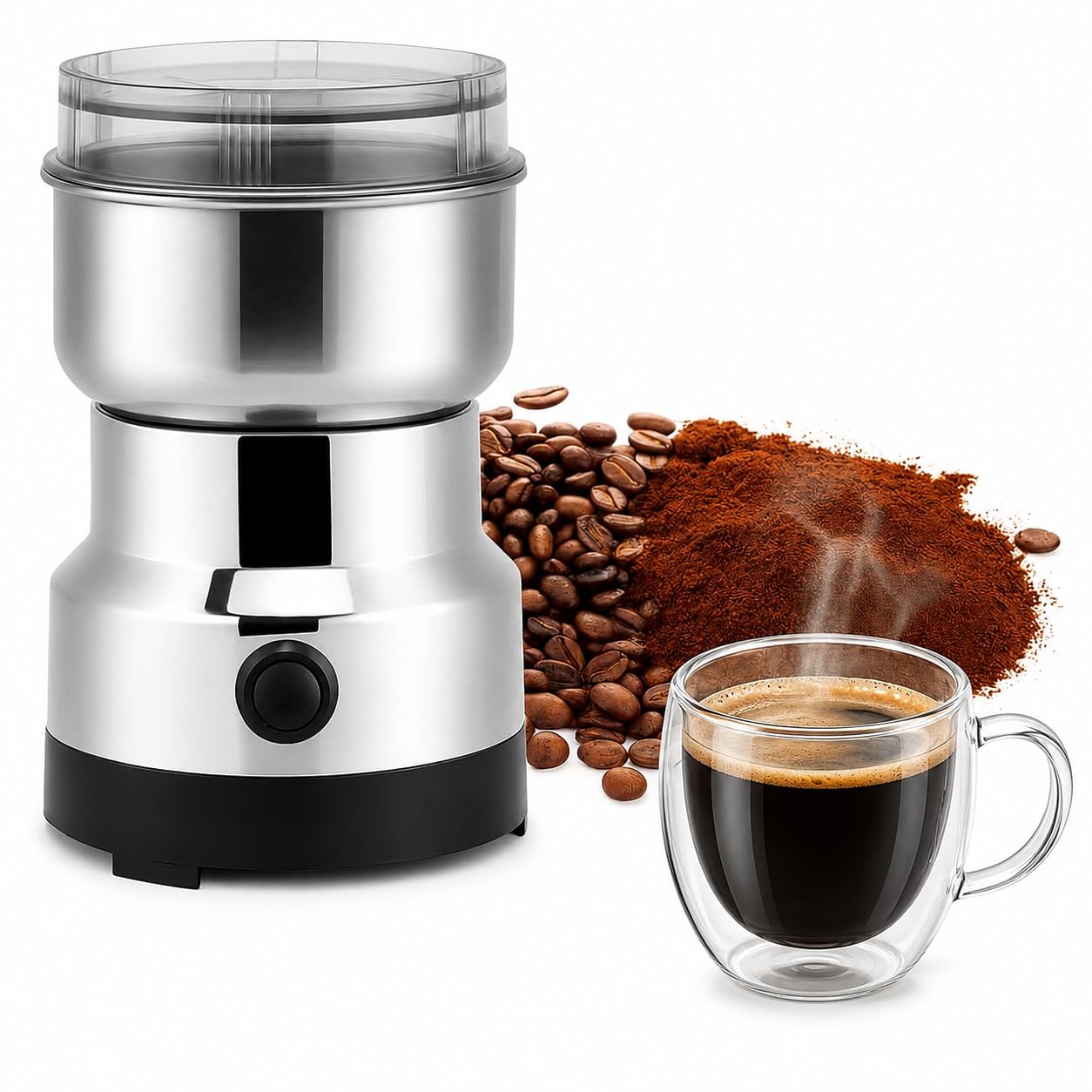 Moedor de Café Elétrico 220V 150W em Aço Inoxidável 400ml | Moedor de Grãos e Temperos